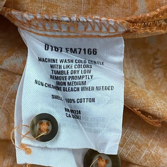 Columbia River Lodge Shirt Mens XL Orange Fishing Print Button Up Short Sleeve - Picture 8 of 8